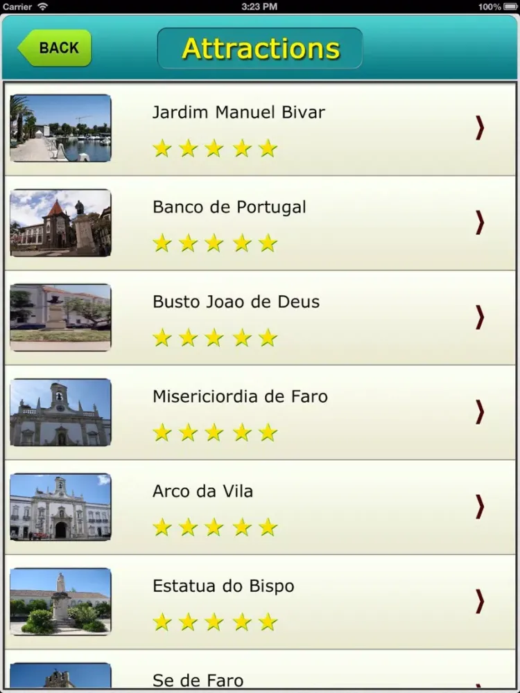 Ảnh chụp màn hình của Faro City Travel Explorer iPad 