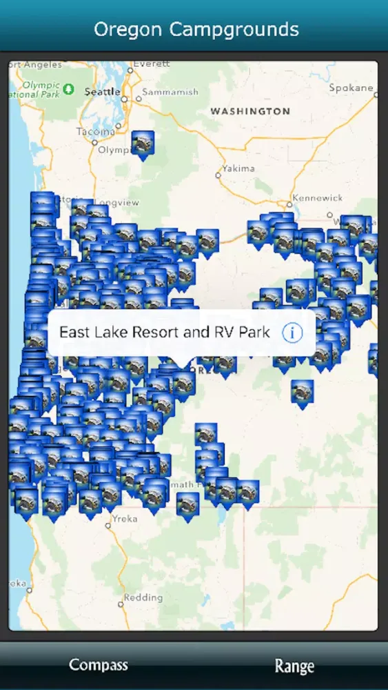 Ảnh chụp màn hình của Oregon Campgrounds