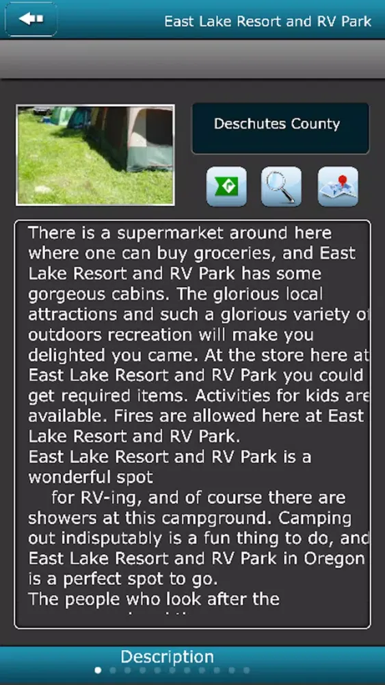 Ảnh chụp màn hình của Oregon Campgrounds