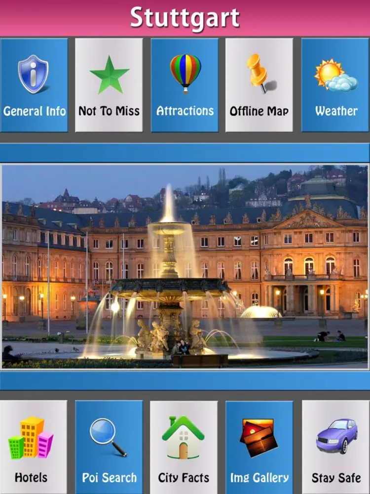 Stuttgart Offline Map Guide iPad  Screenshots