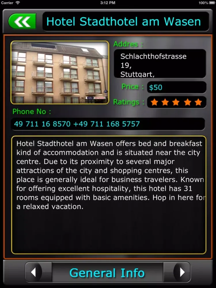 Stuttgart Offline Map Guide iPad  Screenshots