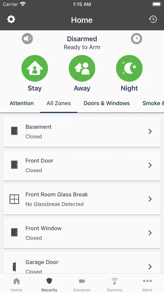 Tangkapan layar Prodigy Smart Home