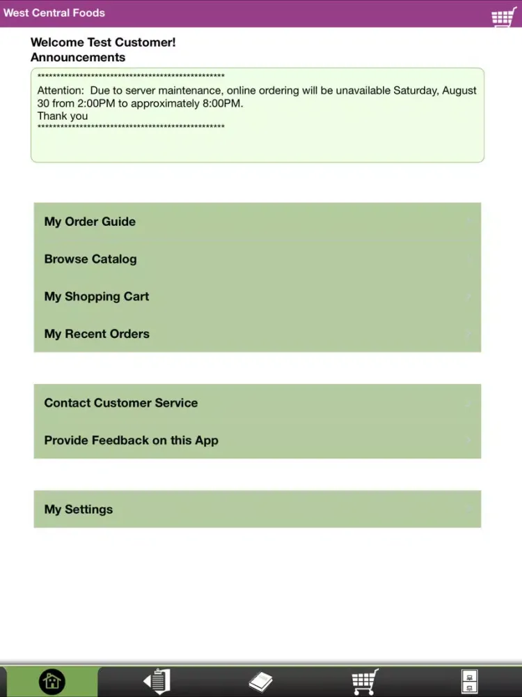 Скриншоты West Central Foodservice iPad 