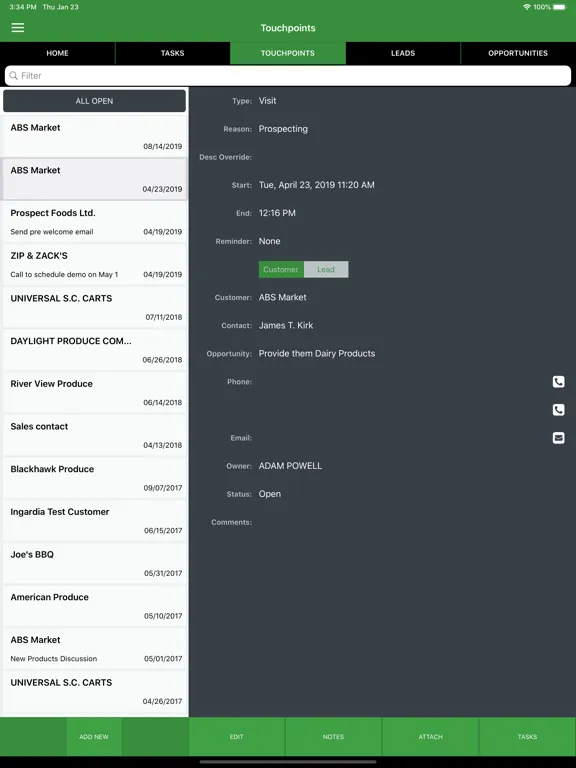 تصاویر PPro CRM iPad 