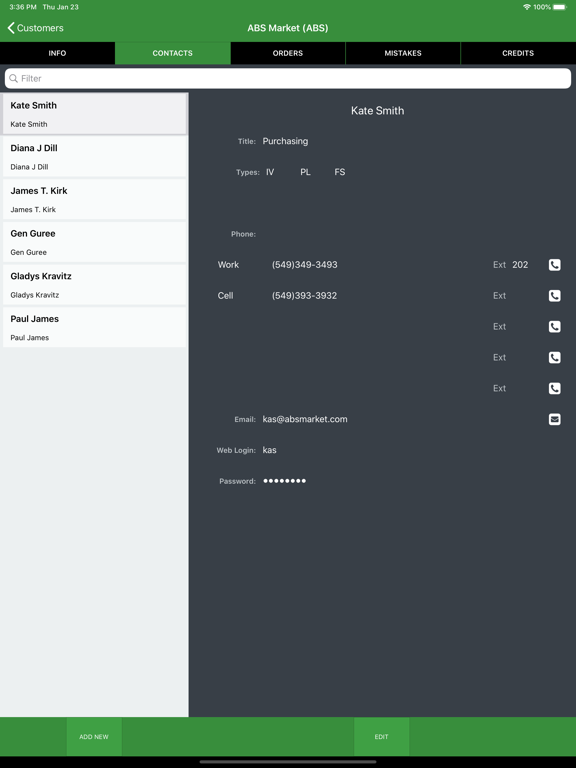 PPro CRM iPad  Screenshots