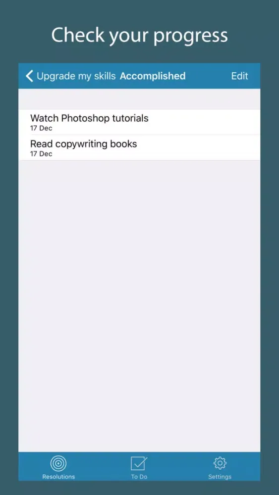 Resolutions 2021 Screenshots