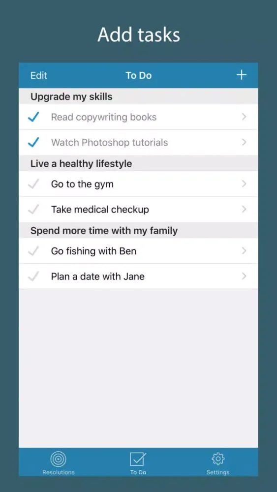 Resolutions 2021 Screenshots