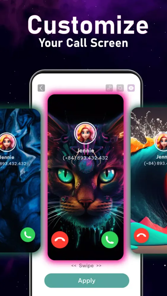 Zrzuty ekranu Call Color Themes: Call Dialer