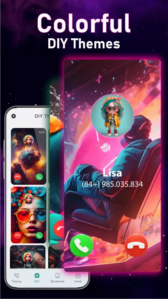 Zrzuty ekranu Call Color Themes: Call Dialer
