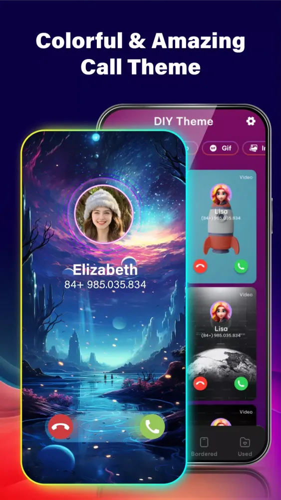 ภาพหน้าจอของ Phone Call Screen Theme 3D App