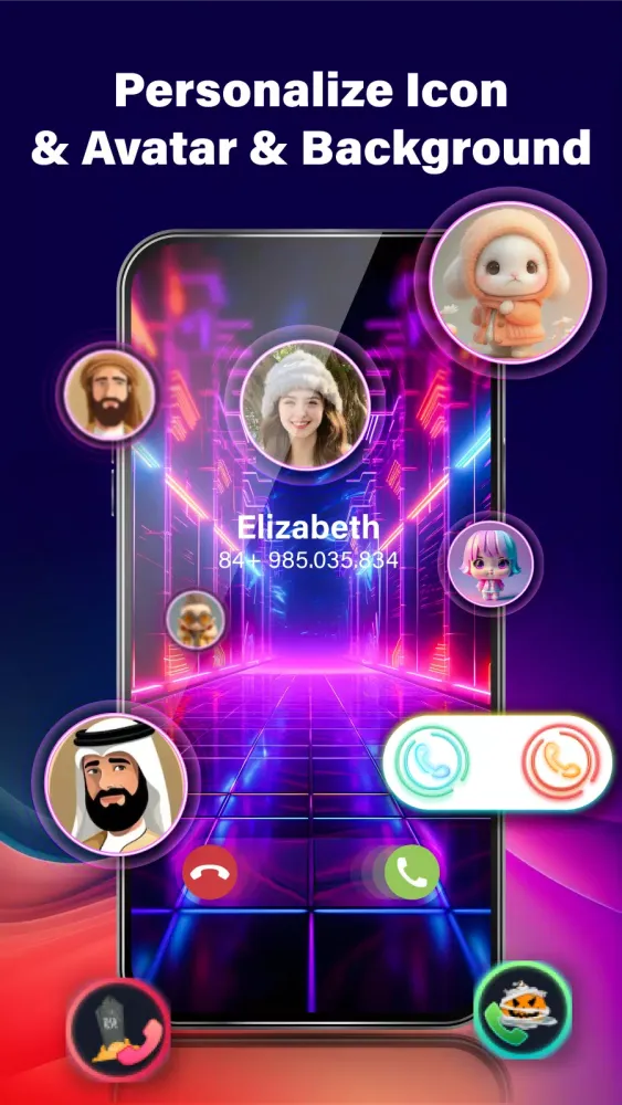 ภาพหน้าจอของ Phone Call Screen Theme 3D App