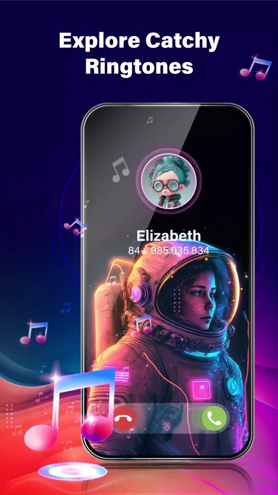 ภาพหน้าจอของ Phone Call Screen Theme 3D App