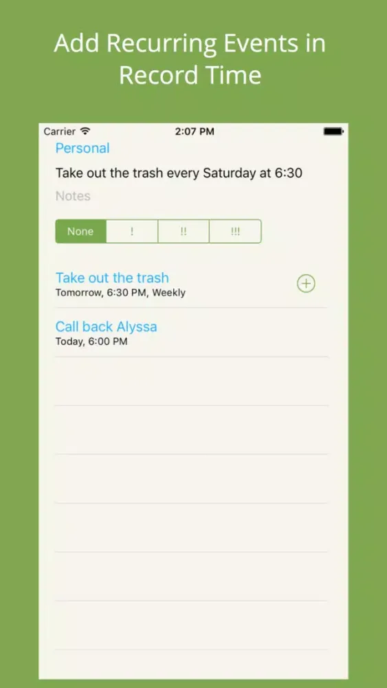 Zrzuty ekranu Rapid Reminders