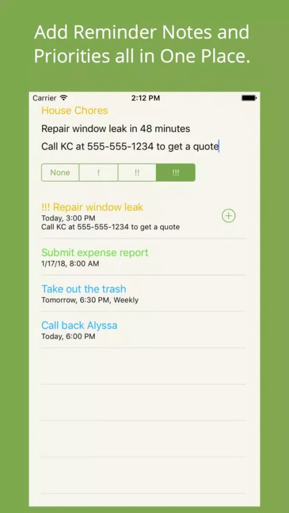 Zrzuty ekranu Rapid Reminders