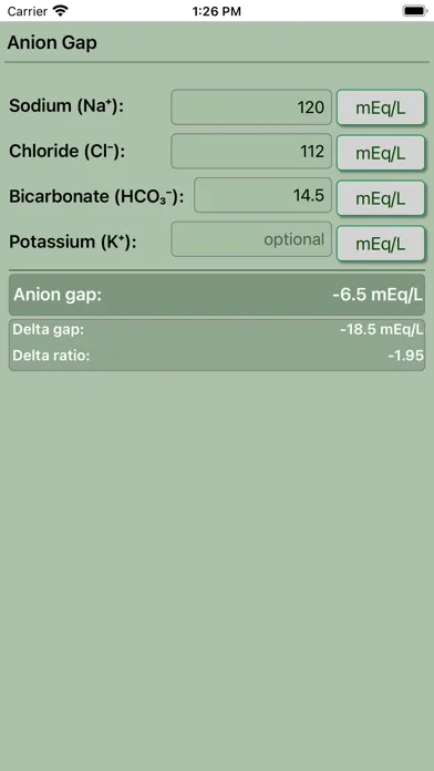 تصاویر Anion Gap Calculator Pro
