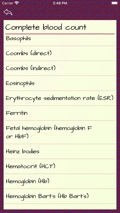 Zrzuty ekranu Blood Test Results: Lab Values