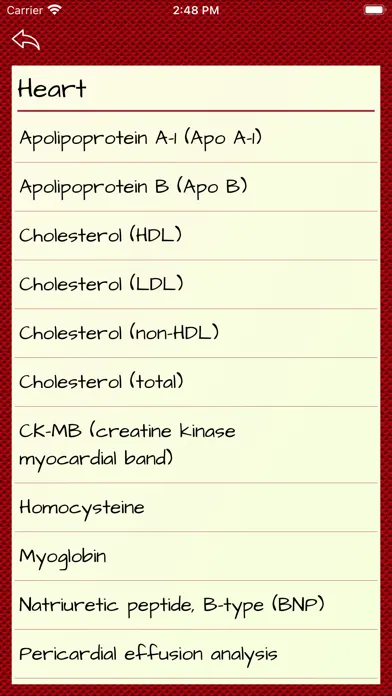 Zrzuty ekranu Blood Test Results: Lab Values