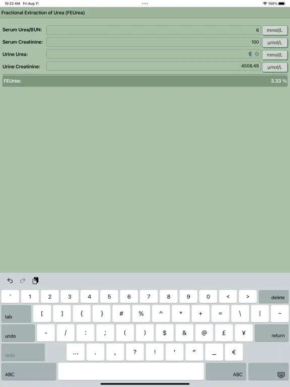 Screenshot di FEUrea Calculator iPad 