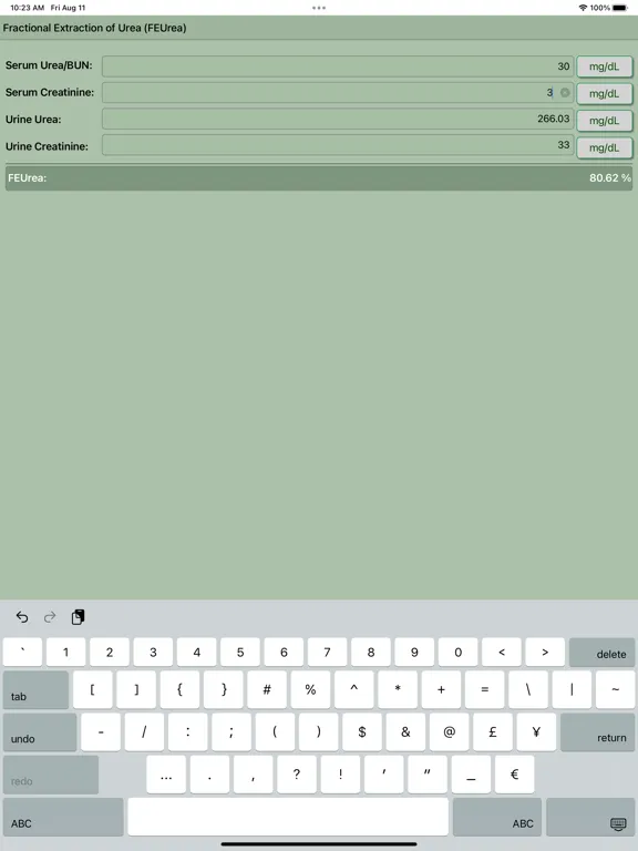 Screenshot di FEUrea Calculator iPad 