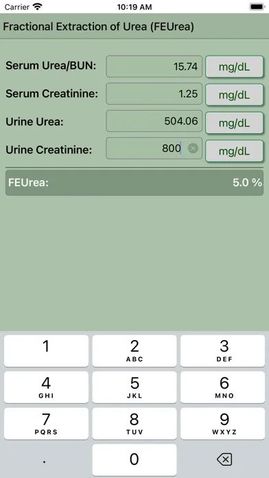 Screenshot di FEUrea Calculator