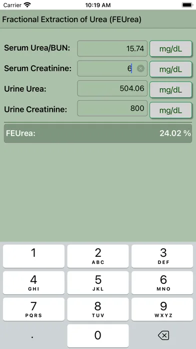 Screenshot di FEUrea Calculator