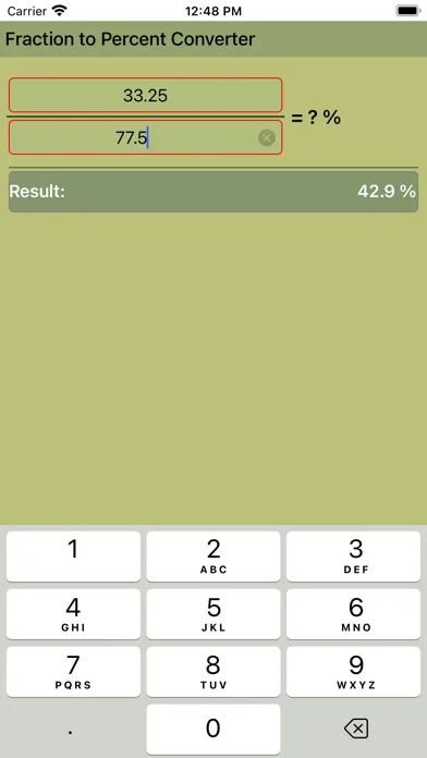 Tangkapan layar Fraction to Percent Converter