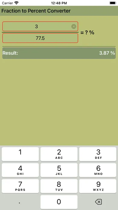 Tangkapan layar Fraction to Percent Converter