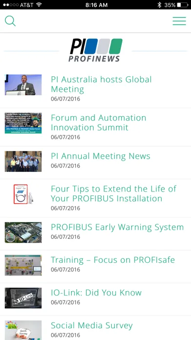 Zrzuty ekranu PROFINEWS - PROFIBUS & PROFINET News