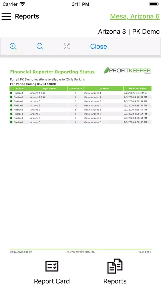 Tangkapan layar ProfitKeeper Mobile