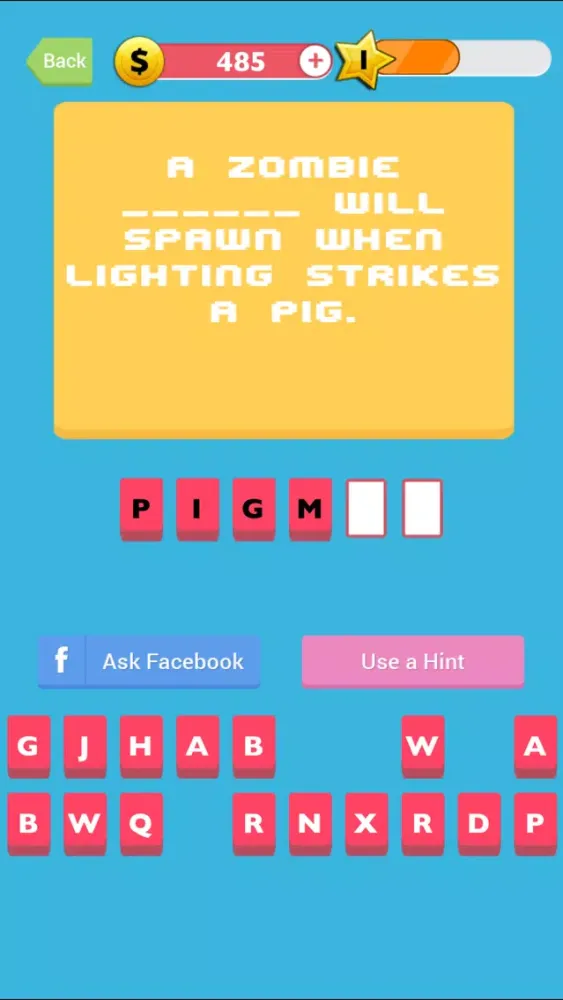 Tangkapan skrin Pocket Trivia for Minecraft