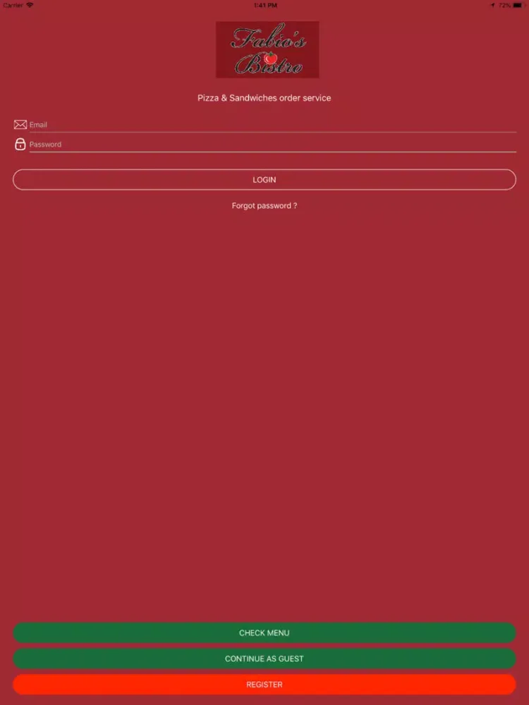 Fabios Bistro iPad  스크린샷