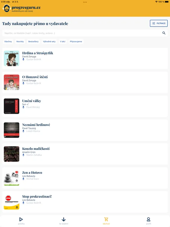 ProgresGuru audioknihy iPad 应用截图