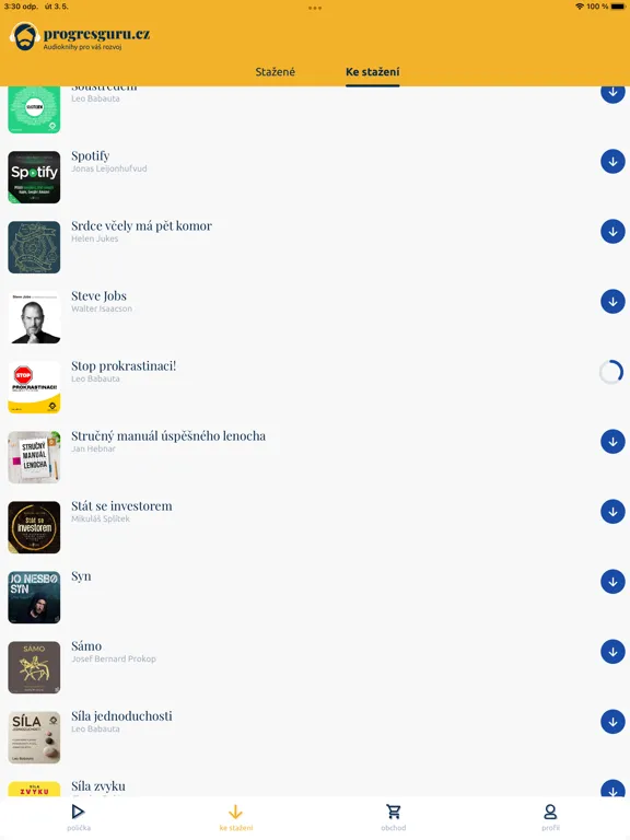 ProgresGuru audioknihy iPad 应用截图