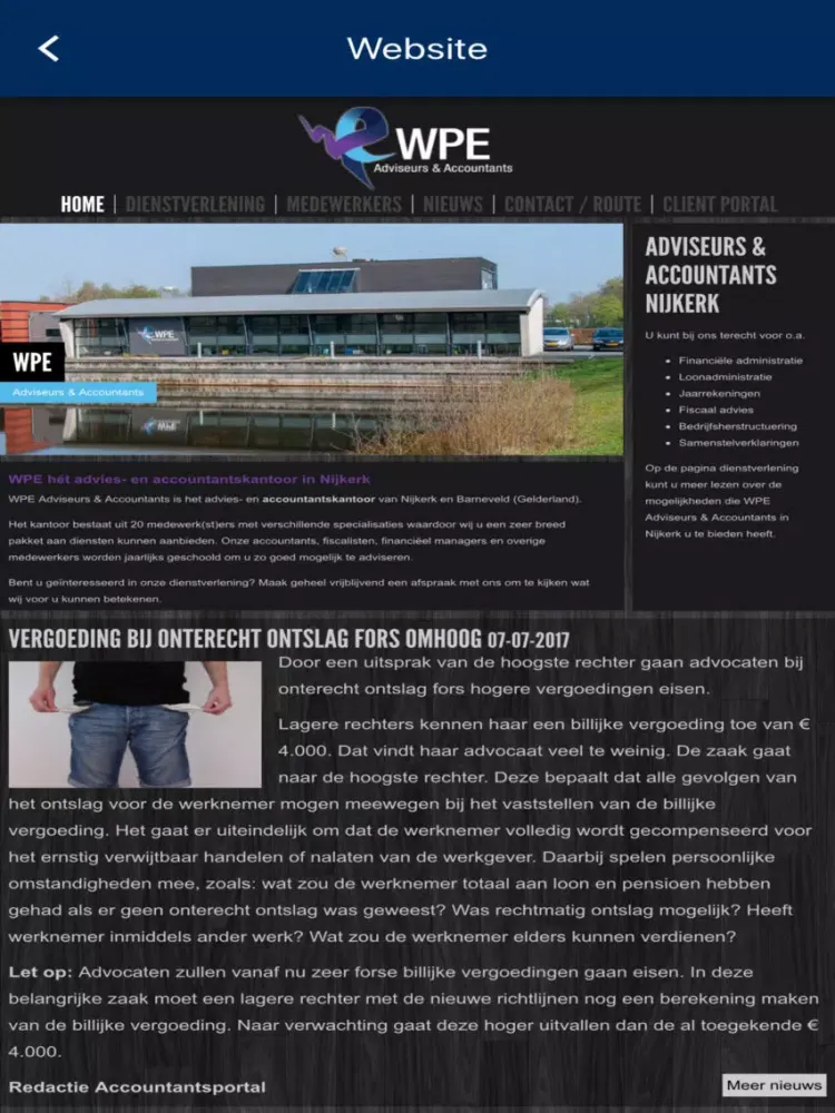 WPE Adviseurs & Accountants iPad  Screenshots