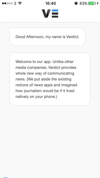 Tangkapan skrin Verdict App