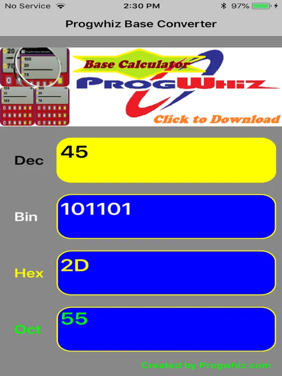 Hex Base Converter iPad 应用截图
