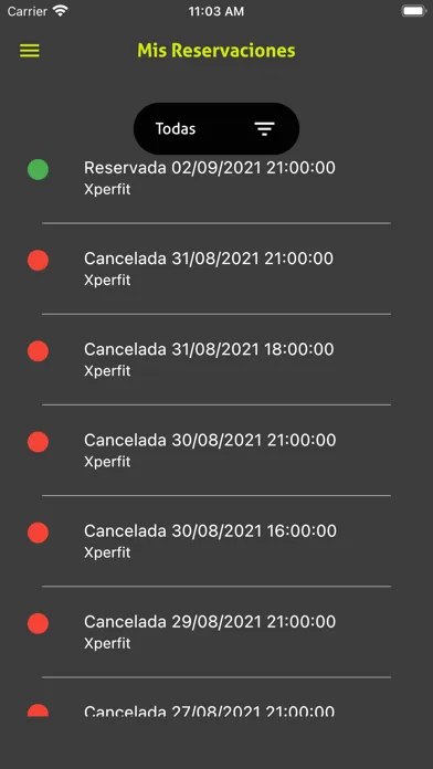 Tangkapan layar XperFit
