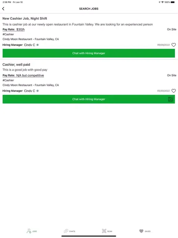 Capturas de pantalla de Hiring.chat - find local jobs iPad 