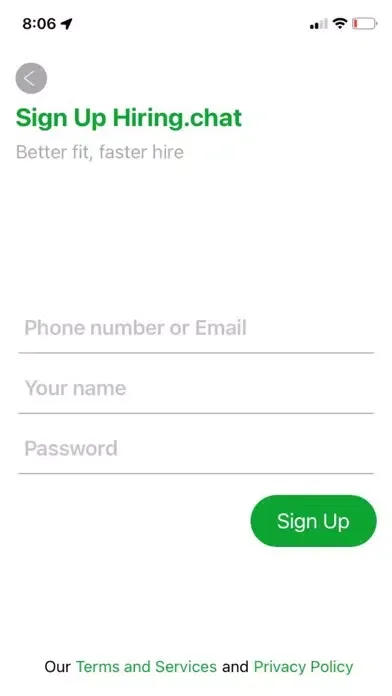 Capturas de pantalla de Hiring.chat - find local jobs