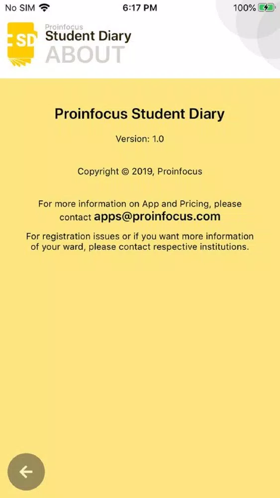 Proinfocus Student Diary スクリーンショット