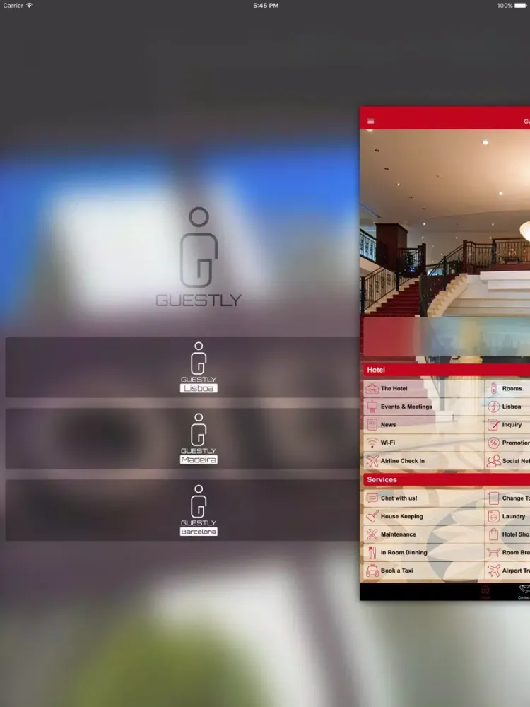 Tangkapan skrin Guestly iPad 