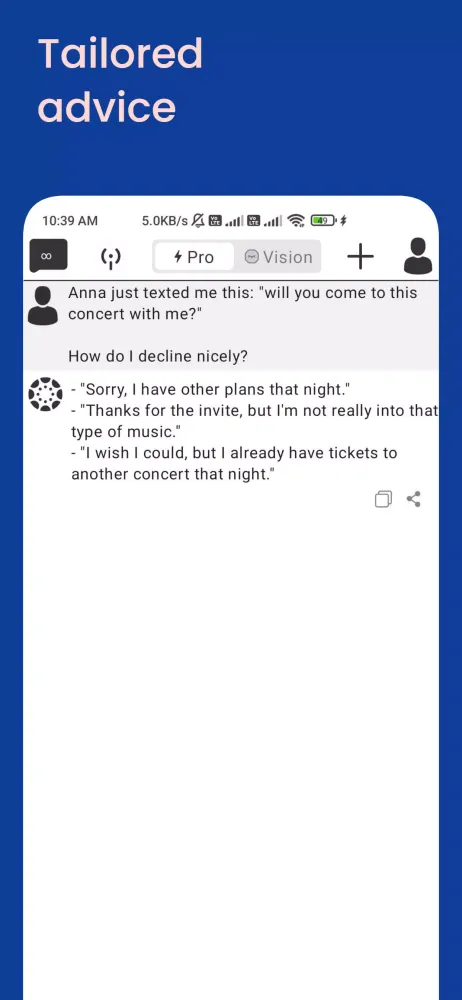 Screenshot di Gemini AI