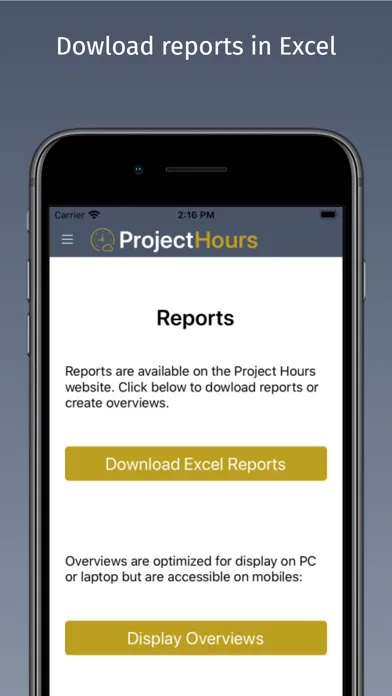 Project Hours Time Tracking Screenshots