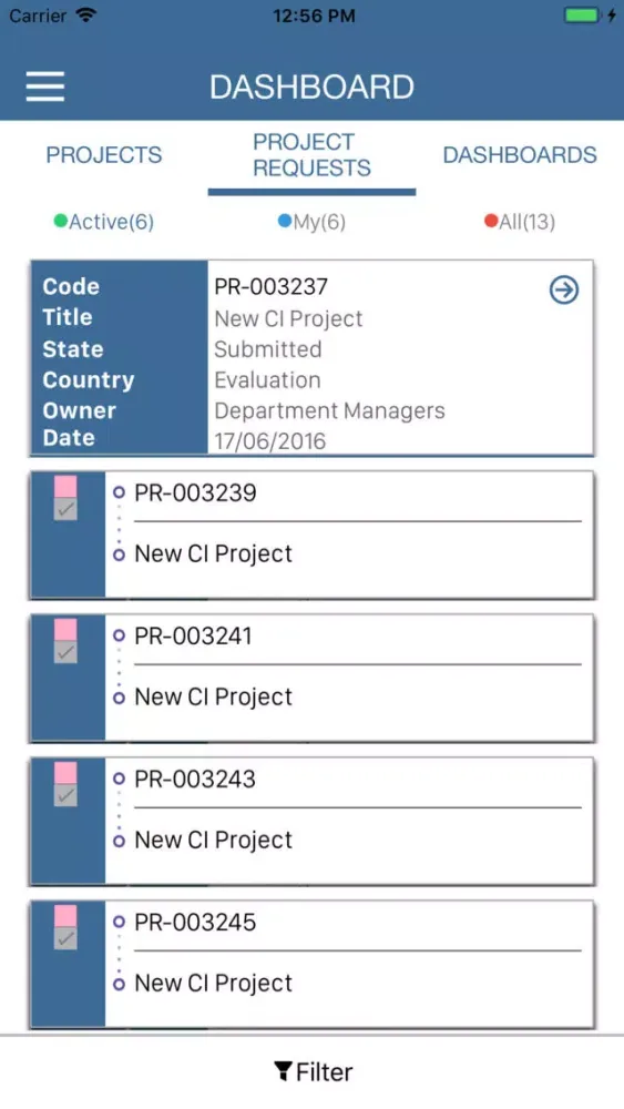 Zrzuty ekranu PO Dashboard