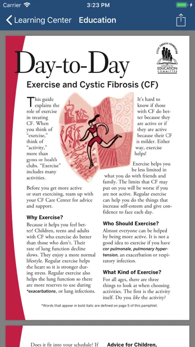 Ảnh chụp màn hình của Cystic Fibrosis Manager
