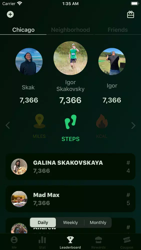 Ảnh chụp màn hình của Project Steps