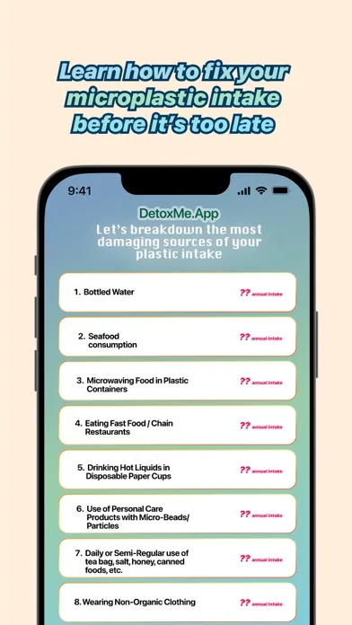 DetoxMe - Microplastic Intake? Screenshots
