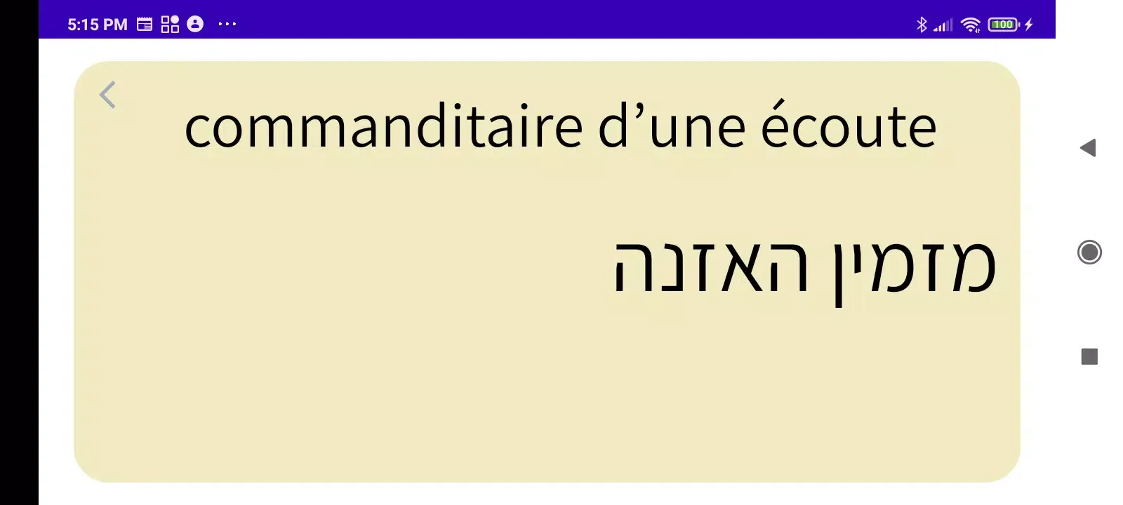 Captures d'écran de Hebrew-French Business Dict.