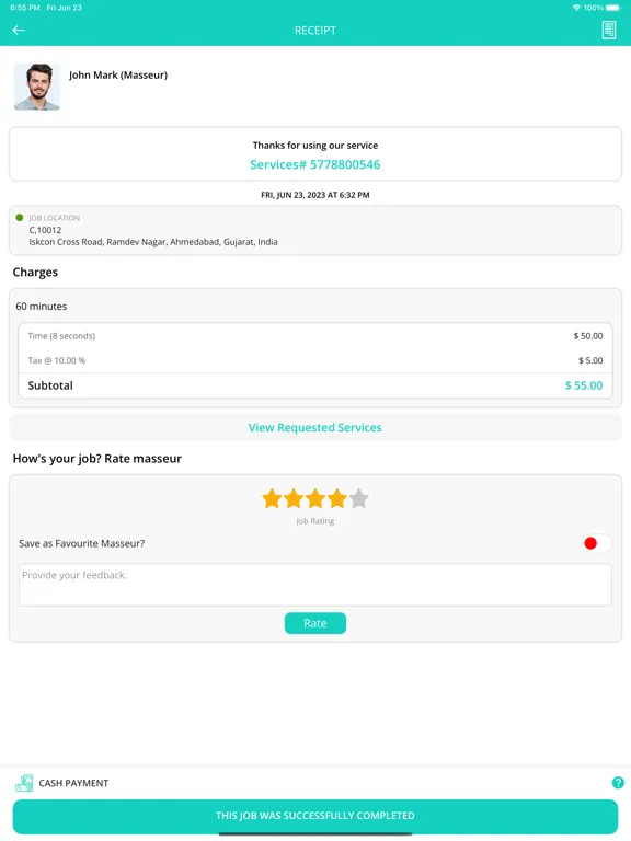 ProMassage User iPad  스크린샷