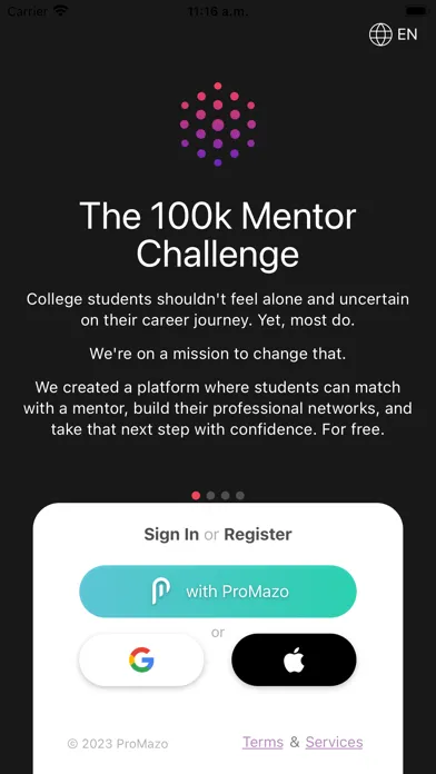 Скриншоты 100k Mentor Challenge